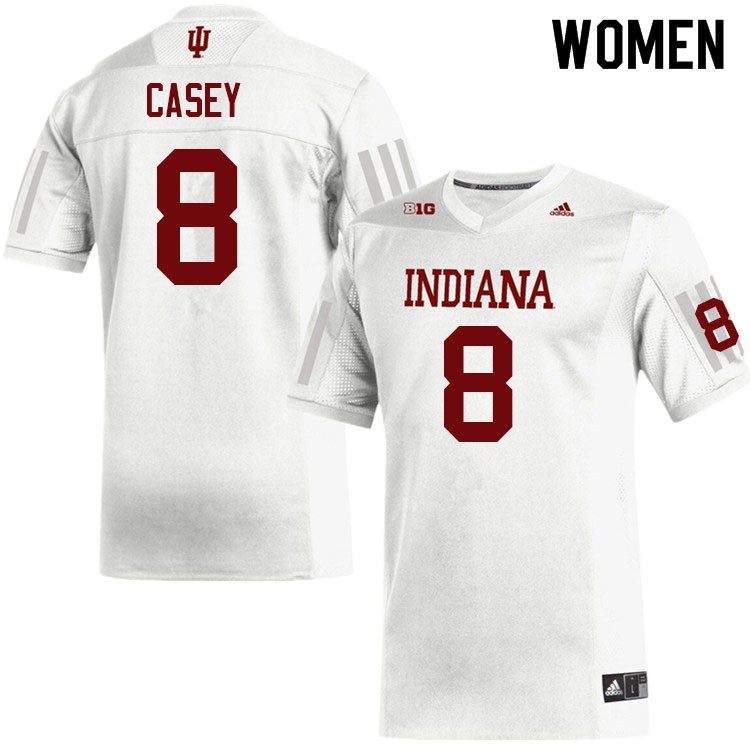 Women #8 Jared Casey Indiana Hoosiers College Football Jerseys Sale-White